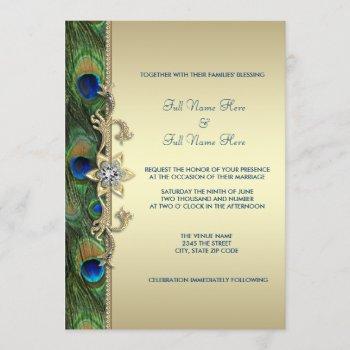Small Emerald Green Gold Royal Indian Peacock Wedding Front View