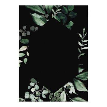 Small Emerald Greenery | Gold Foil Black Casual Wedding Foil Front View