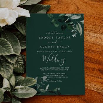 emerald greenery | green wedding invitation