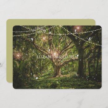 enchanted forest, fairies, wedding invitation