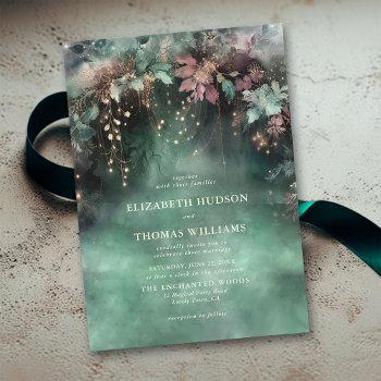 enchanted forest greenery arch magical wedding invitation