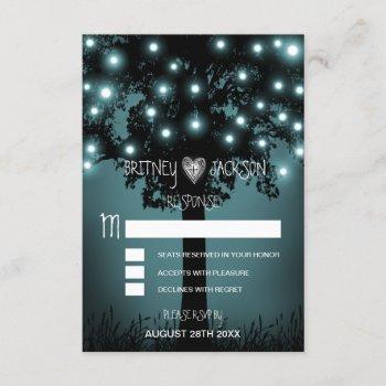 Small Enchanted Forest Rustic Tree Wedding Rsvp Front View
