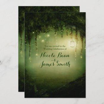 enchanted forest rustic wedding invitations