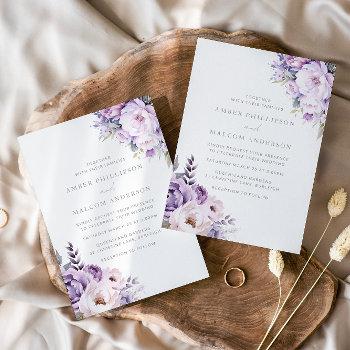 enchanted lavender haze floral wedding invitation