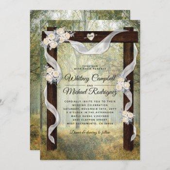 enchanted rustic woodland wedding arch invitation