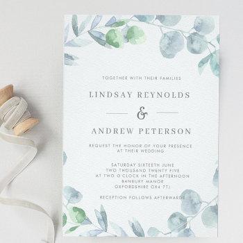 Small Ethereal Eucalyptus Dusty Blue Wedding Front View