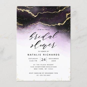 ethereal mist ombre amethyst purple bridal shower invitation
