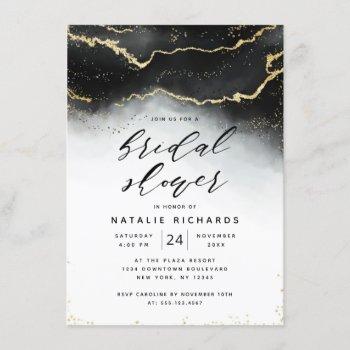 Small Ethereal Mist Ombre Black Watercolor Baby Shower Front View