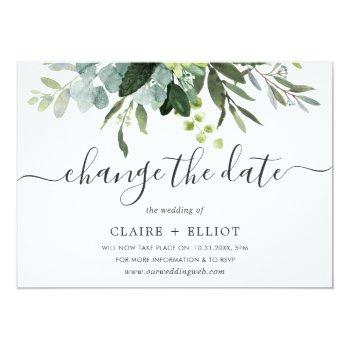 Small Eucalyptus Green Foliage Change The Date Wedding Front View