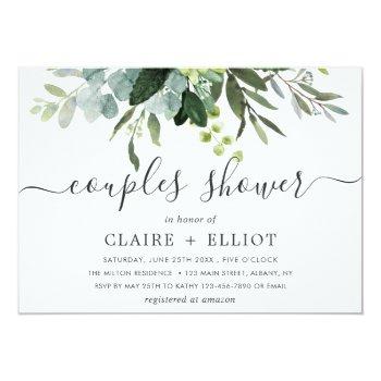 Small Eucalyptus Green Foliage Couples Shower Front View