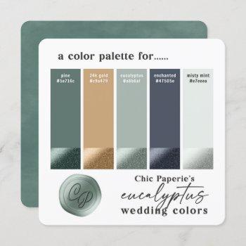 Small Eucalyptus Green Summer Wedding Color Palette Front View