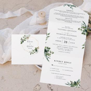 eucalyptus greenery | all in one wedding invite