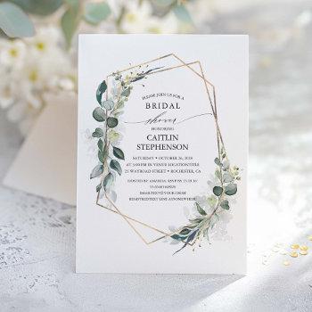 eucalyptus greenery geometric modern bridal shower invitation