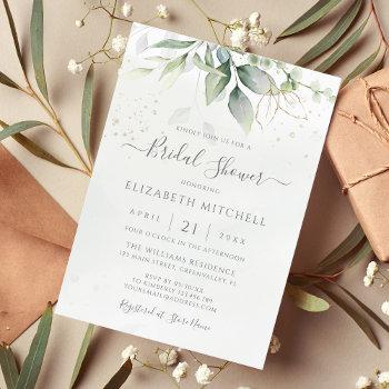Small Eucalyptus Greenery Gold Leaves Baby Shower Front View