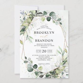 eucalyptus greenery modern geometric wedding invit invitation