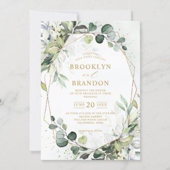 eucalyptus greenery modern geometric wedding invit invitation