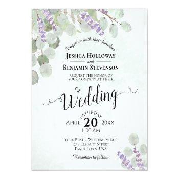Small Eucalyptus & Lavender Budget Wedding Front View