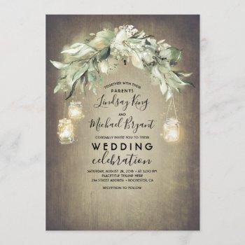eucalyptus leaves greenery rustic country wedding invitation