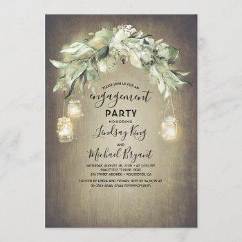 eucalyptus leaves greenery rustic engagement party invitation