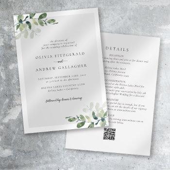 Small Eucalyptus Qr Code All In One Wedding Front View