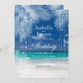 evening beach wedding invitation