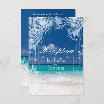 evening beach wedding  - reception invitation
