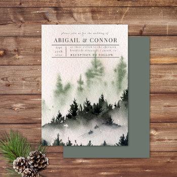 Small Evergreen Mountain Mist Rustic Winter White Gray Front View