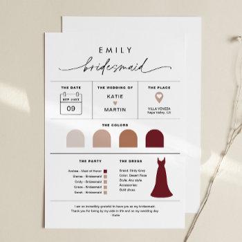 everleigh bridesmaid bridal party attire info card