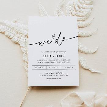 everleigh minimalist we do wedding invitation