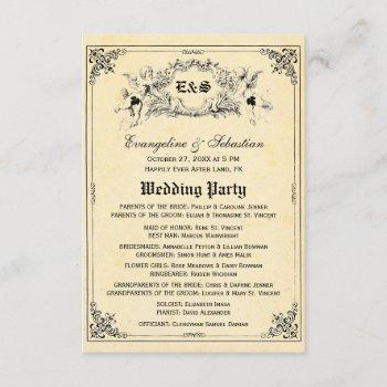Small Fairy Tale Storybook Wedding Programs Front View