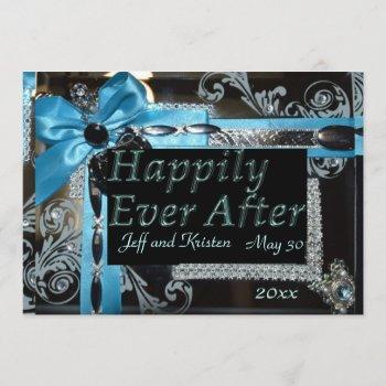 Small Fairy Tale Wedding- Light Blue, Black And Silver Front View