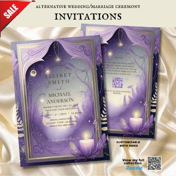 fairycore wedding invitation fairytale lilac gold
