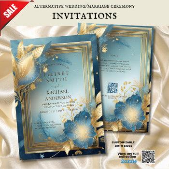 fairycore wedding invitation fairytale teal gold