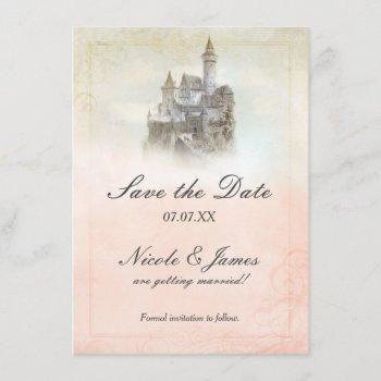 fairytale castle storybook page save the date card