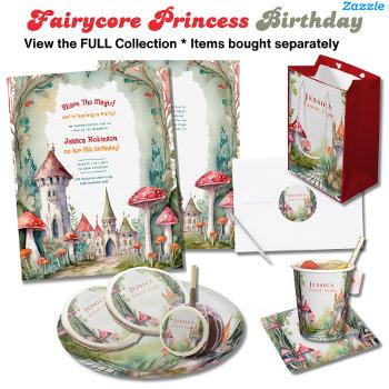 fairytale castle wedding fairycore mushrooms magic invitation
