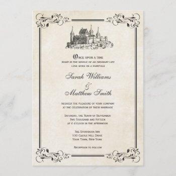 fairytale castle wedding invitations