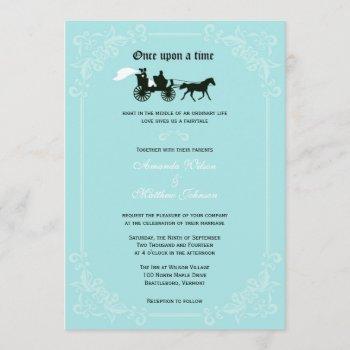 fairytale horse and carriage wedding invitations