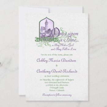 Small Fairytale Purple Green Castle Once Upon Wedding Front View