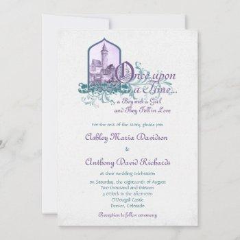 Small Fairytale Purple Teal Castle Once Upon Wedding Front View