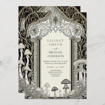 fairytale wedding fairycore mushrooms forest  invitation