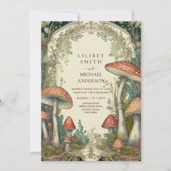 fairytale wedding fairycore mushrooms forest  invitation