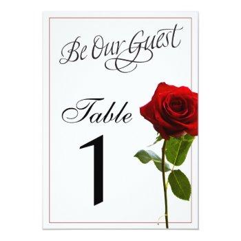 Small Fairytale Wedding Table Numbers Front View