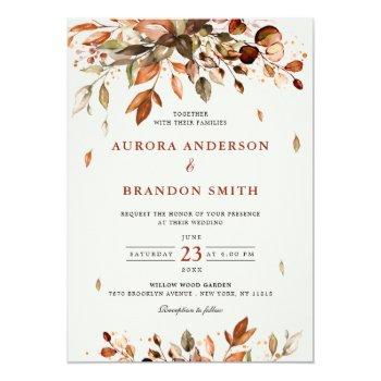 Small Fall Autumn Leaves Rustic Country Boho Wedding In Front View
