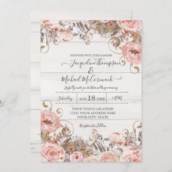Small Fall Black Blush Pink Watercolor Floral Rose Gold Front View