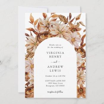 fall floral wedding invitation