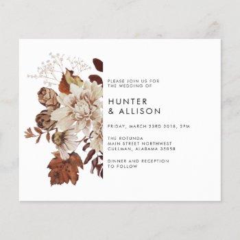 fall floral wedding invitation flyer