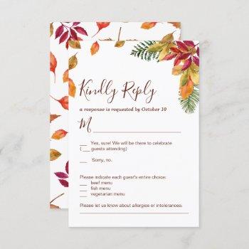 Small Fall In Love Autumn Wedding Rsvp Front View