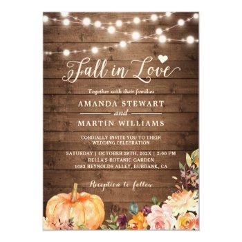 Small Fall In Love Rustic Autumn Floral Pumpkin Wedding Front View