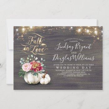 Small Fall In Love White Pumpkin Rustic Fall Wedding Front View