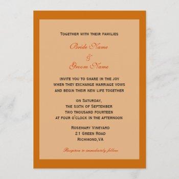 fall wedding invitations from bride and groom